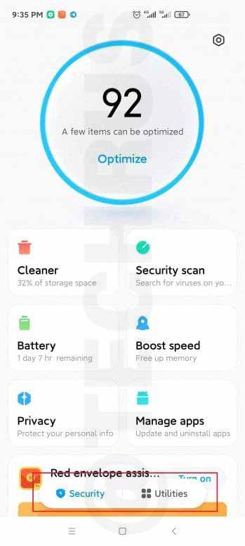 Xiaomi Automated Task Security App Layout