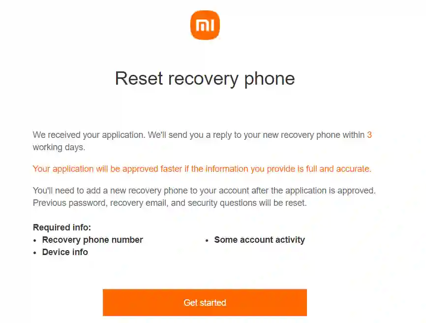 Reset Recovery Phone Xiaomi
