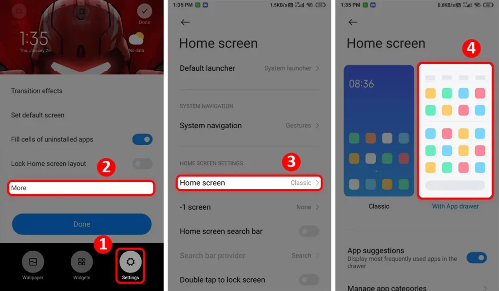 Enable Customize App drawer from Home Screen