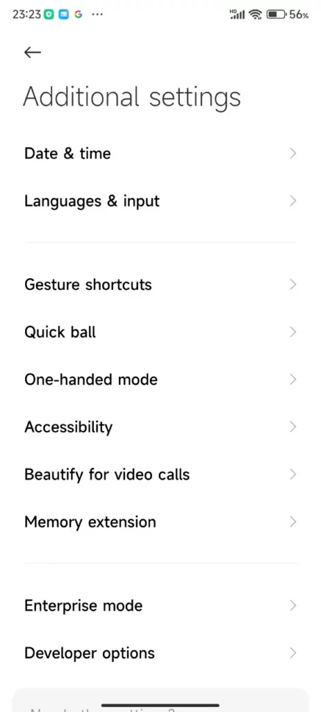 Tap Additional Settings to access them
