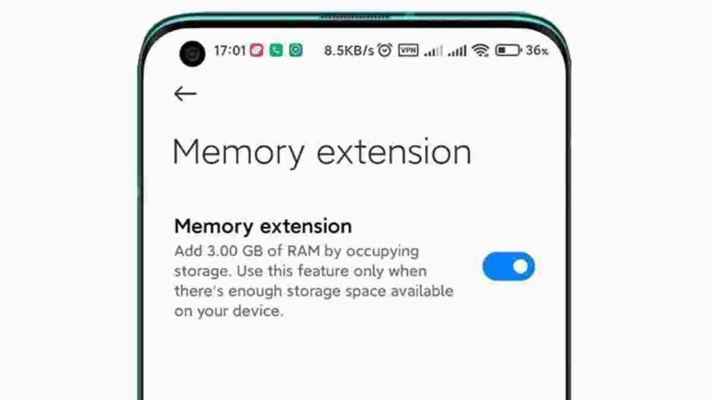 Memory Extension on Xiaomi