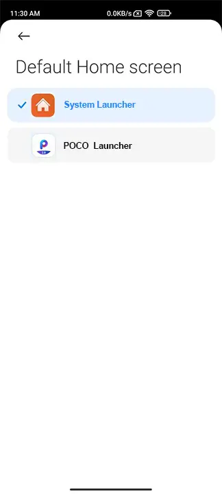 set the default system launchers instead of POCO launchers