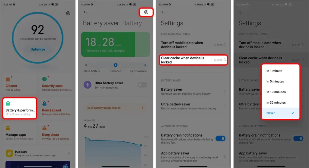 Enable Auto Cache Cleaning on Xiaomi phones