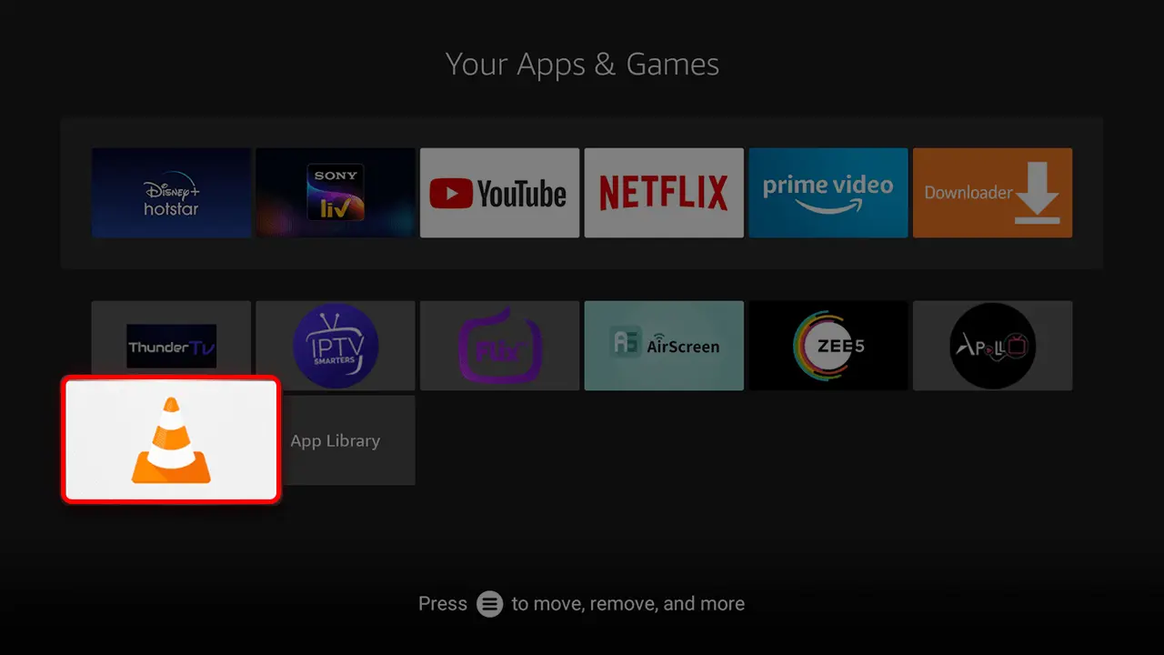 Place VLC Media Player on Amazon Firestick Home Screen 2