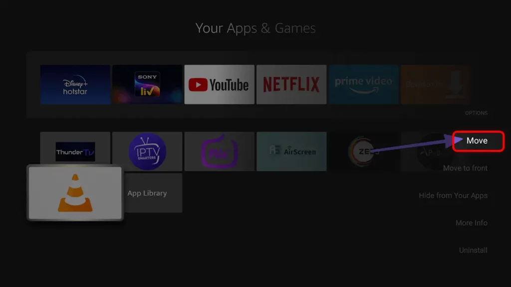 Place VLC Media Player on Amazon Firestick Home Screen 3