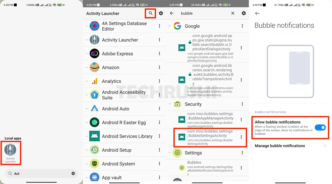 how to enable bubble notification in xiaomi phones
