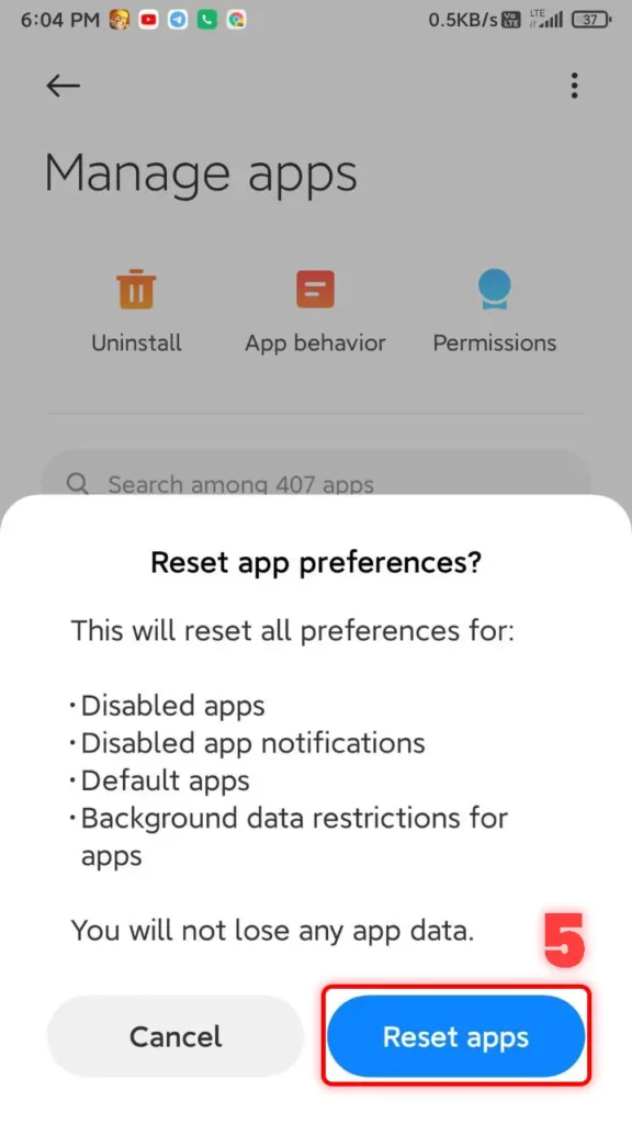 Reset app preferences xiaomi apps