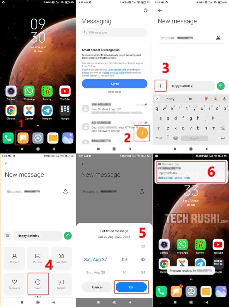 Schedule Text Messages by Xiaomi messanger