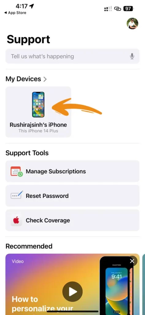 Check iPhone Warranty status Using Apple Support App 1