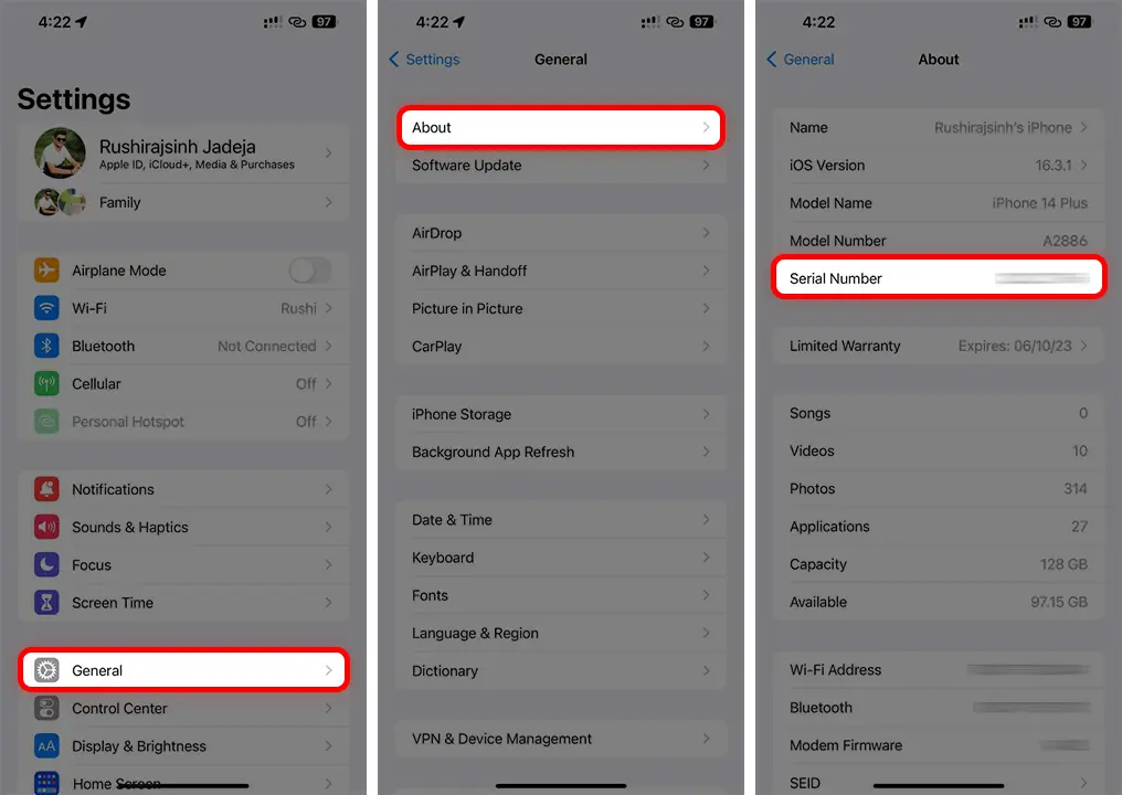 How to Check Serial Number on iPhone