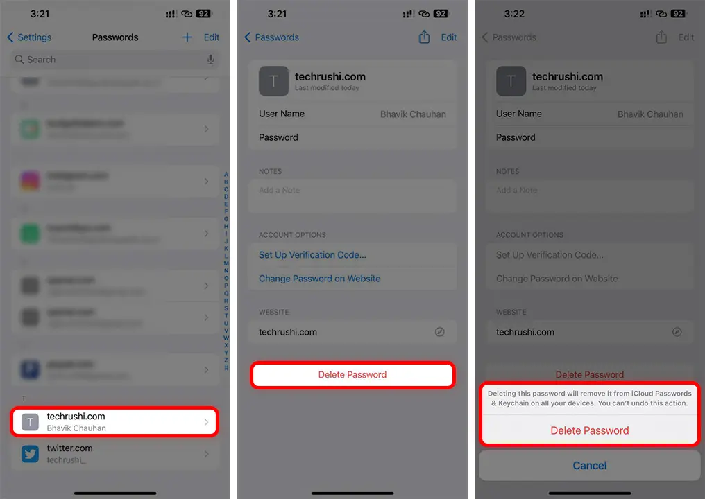 How to Delete Saved Passwords on iPhone