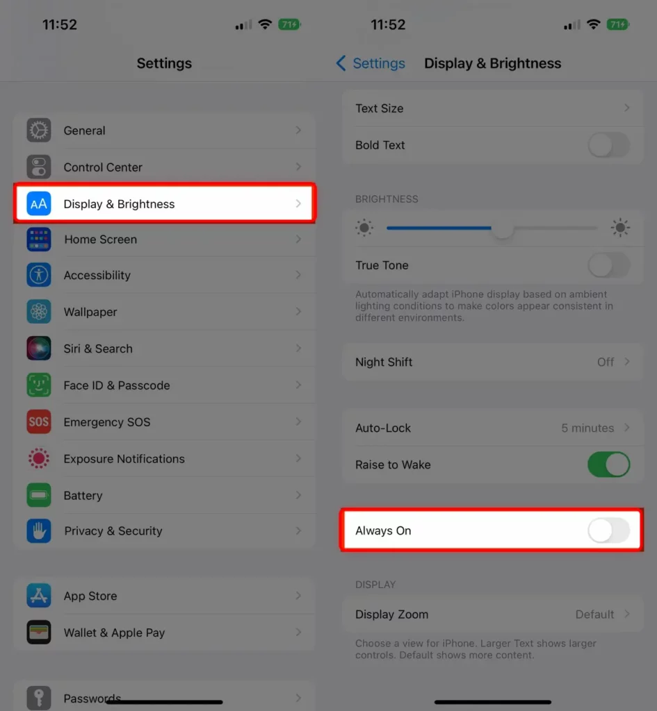 How to Turn on Always On Display iPhone