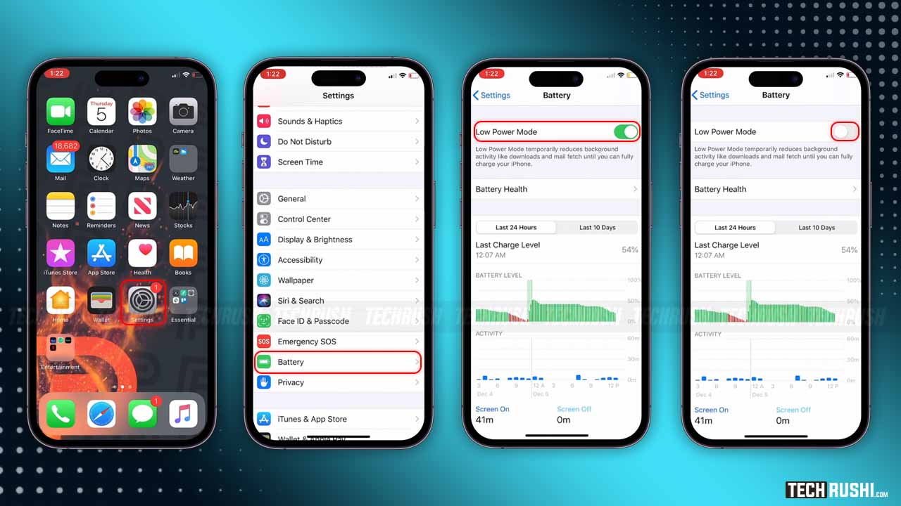 Turn Off Low Power Mode on iPhone 14 Pro