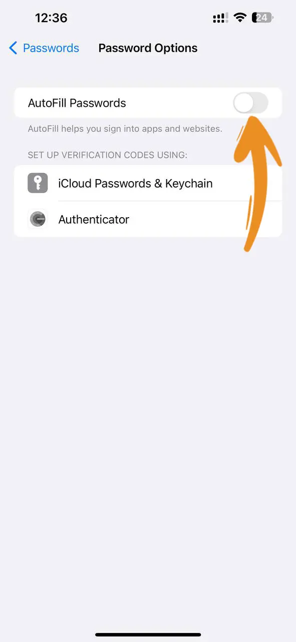 Turn on Autofill Passwords on iPhone Step 4