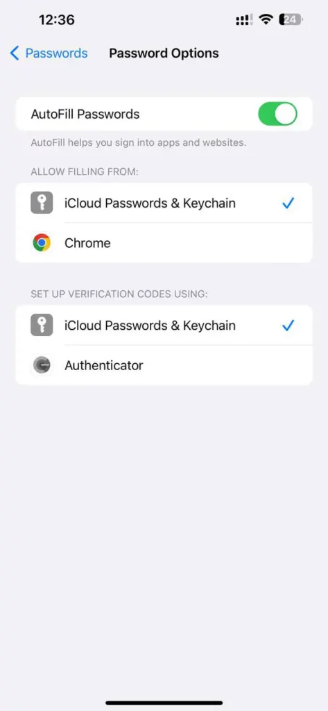 Turn on Autofill Passwords on iPhone Step 5