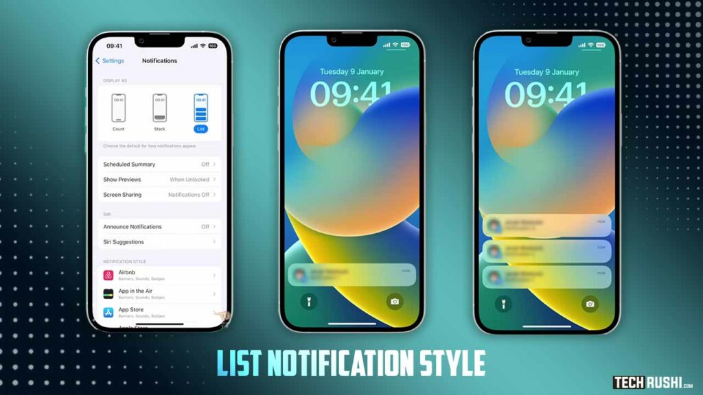 list notification style