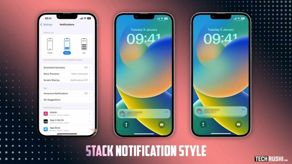 stack notification style