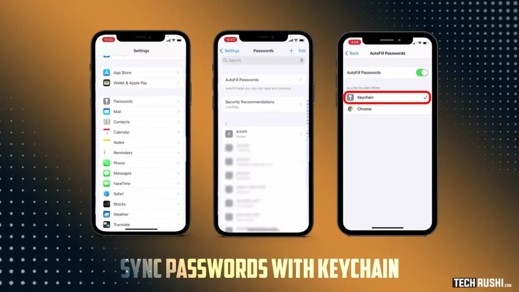 sync passwords with keychain