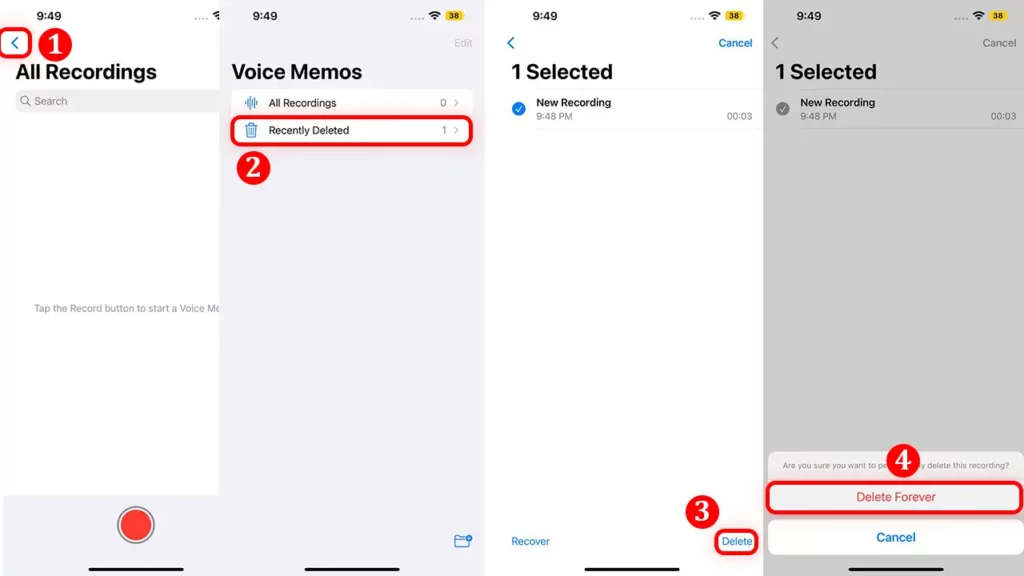 How to Empty Trash from Voice Memos