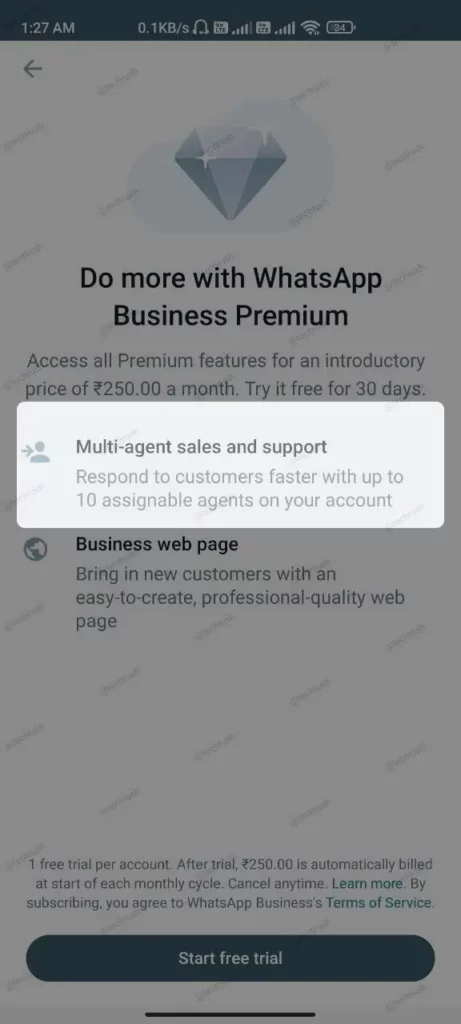 Multi-agent sales Whatsapp Premium features