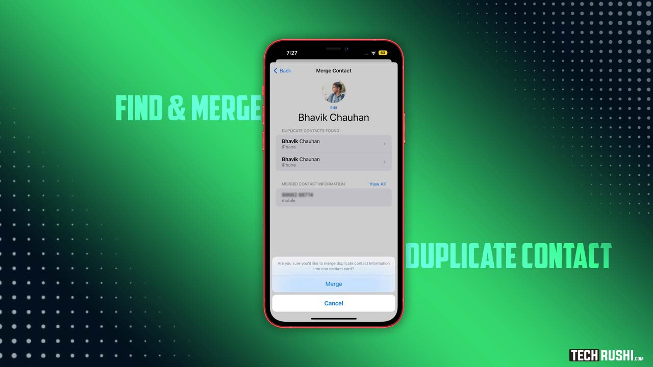 find and Merge Duplicate contacts on iPhone