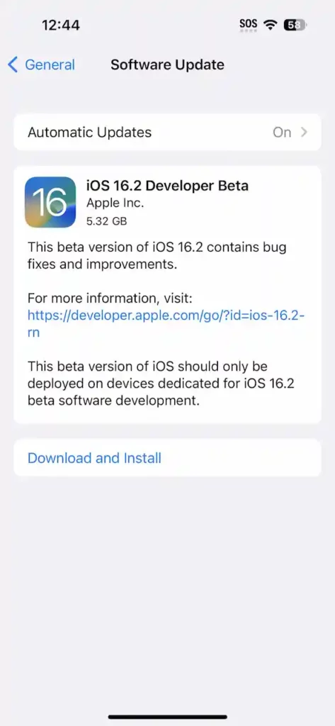 iOS 16.2 Beta 1 Download