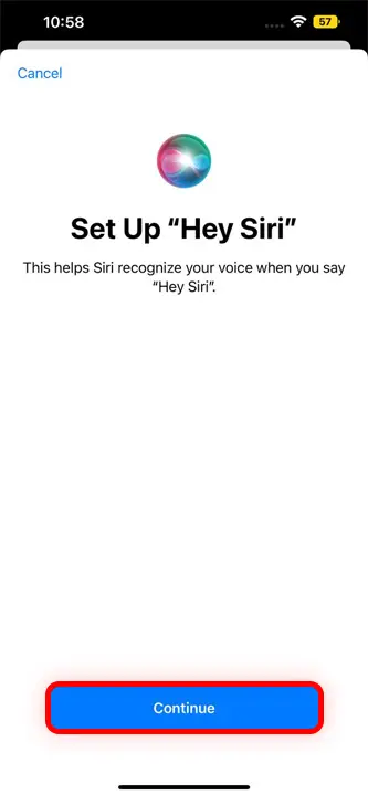 set up the Hey Siri