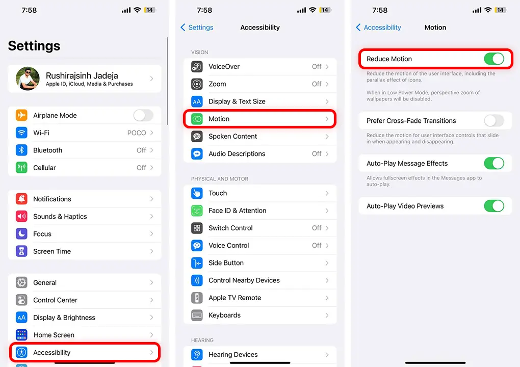 How to Enable Reduce Motion on iPhone