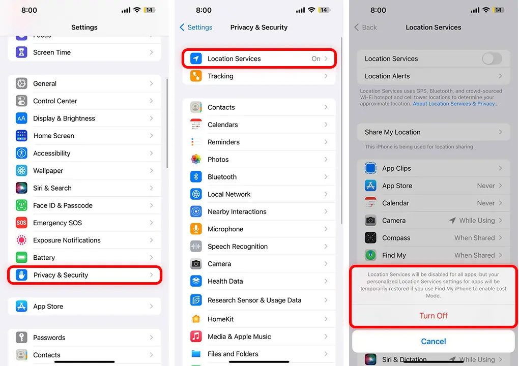 How to Turn off Location Services on iPhone