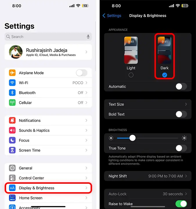 How to Turn on dark mode on iPhone