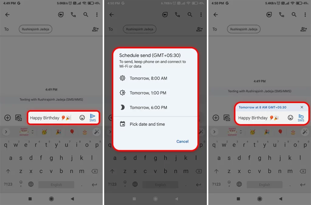 Schedule Text Messages Using Google Messages