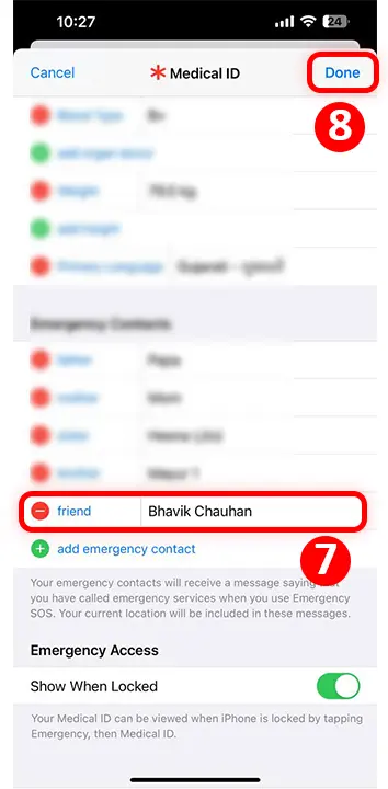 Add Emergency Contact on iPhone 3