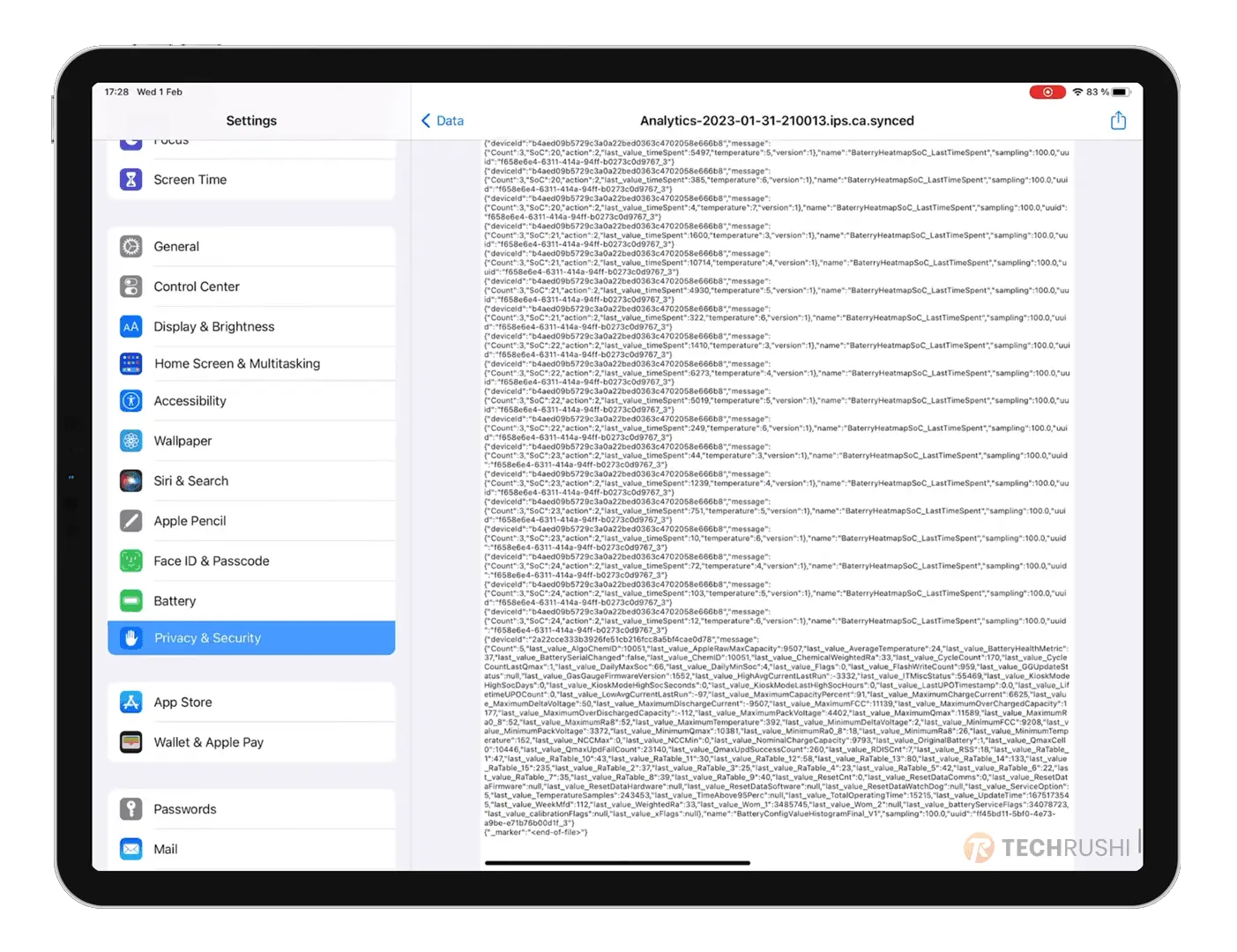 Step 4. Check iPad Battery Health using Analytics Data