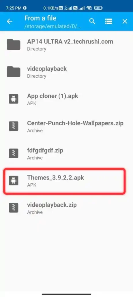 choose Themes V3.9.2.2 from file manager