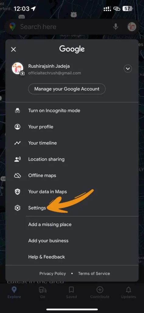 show speed limits on Google Maps step 2