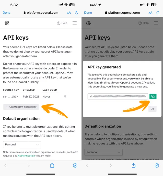 Step 2-Generate New Secret Key