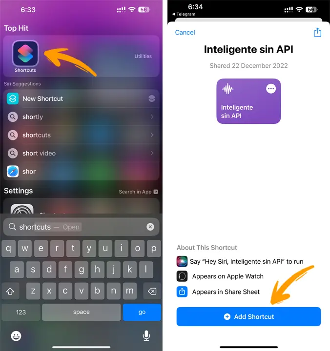 Step 3-open the Shortcuts app for enabling Siri Pro Mode