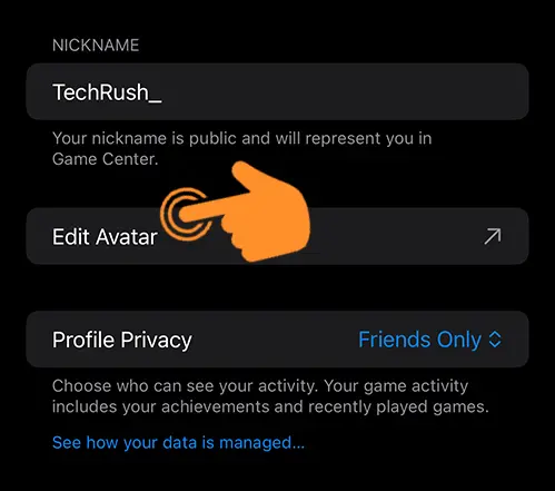 Edit Avatar on iPhone Game Center