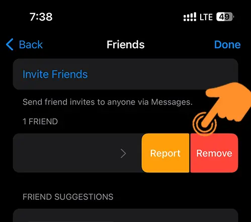 Remove friend from iPhone Game Center