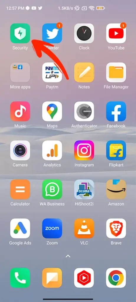 Remove the Security app from MIUI Step 1