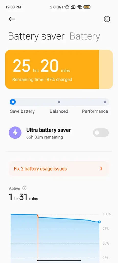 Xiaomi Battery saver