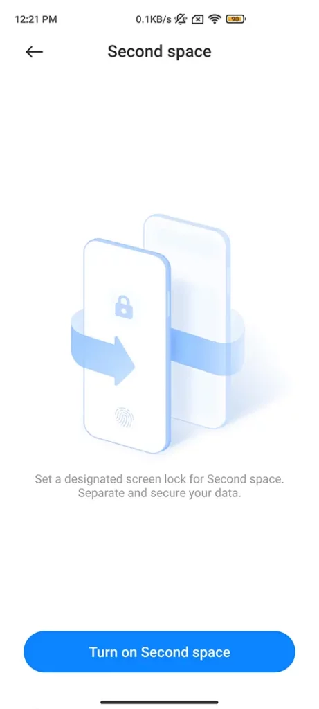 Xiaomi Second space