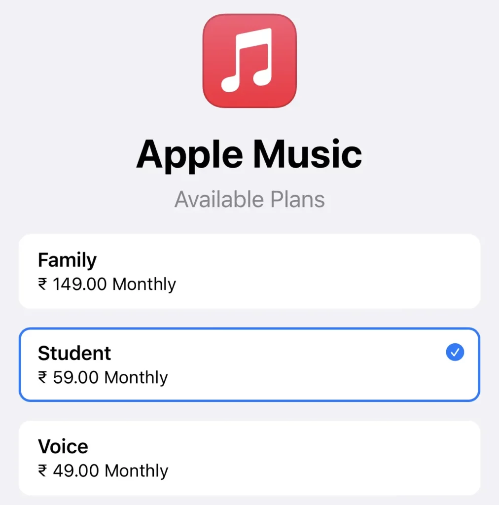 Apple Music Subscription Plan