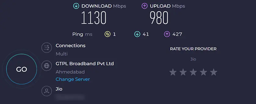 Check internet connection speed