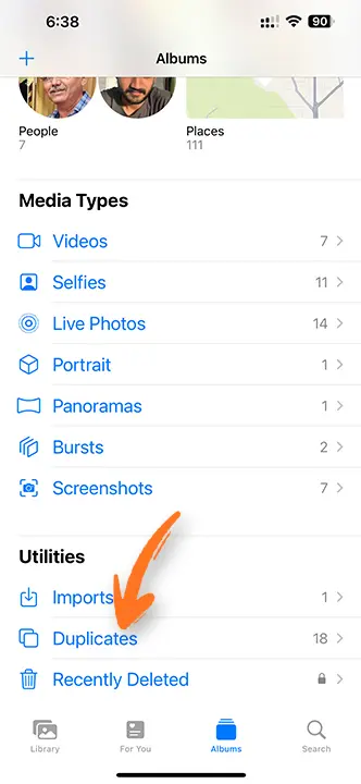 Delete Duplicate Photos on iPhone Step 2 by techrushi.com