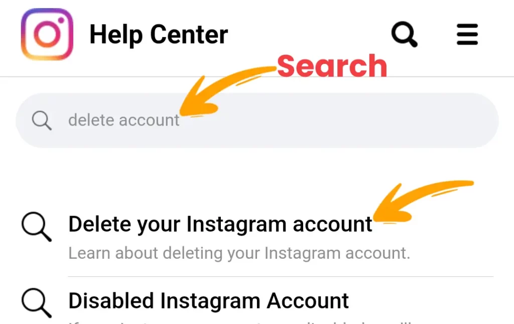 Delete Instagram Account on Android 4