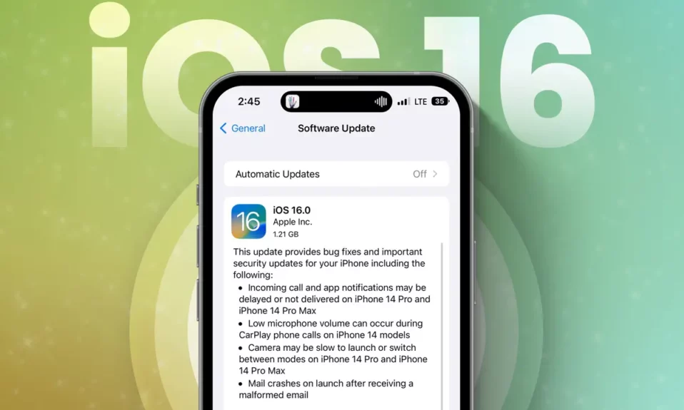 iOS 16 Update