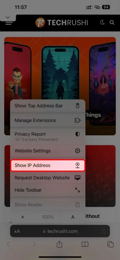 iOS 16 update Show IP Address feature