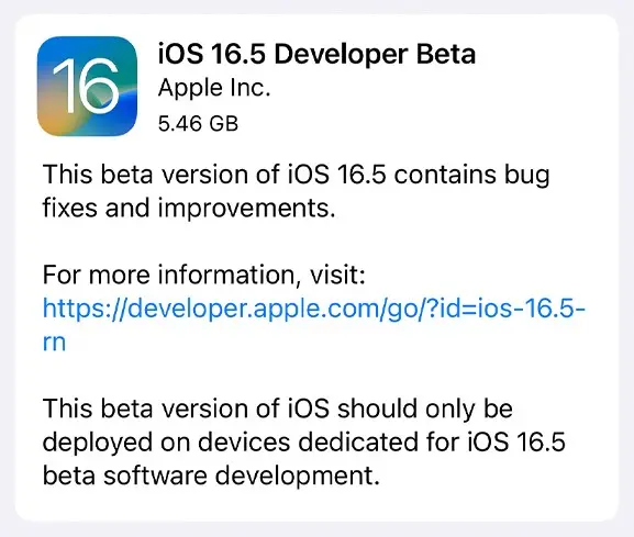 iOS 16.5 Developer Beta 1 Update