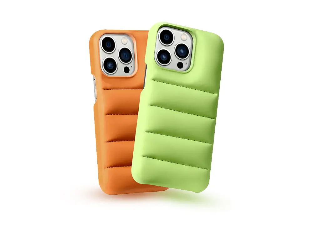 Casechics Solid Color PU Leather Puffer Case iPhone 14 Plus